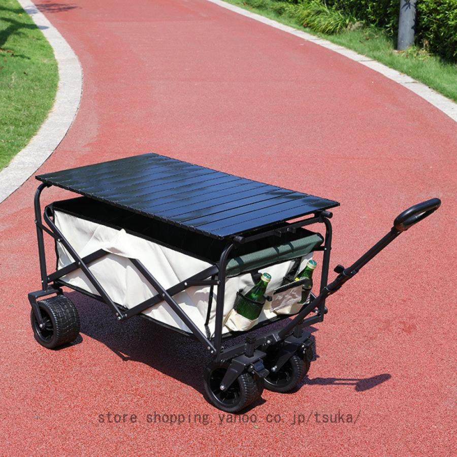 キャリーワゴン フォールディングキャリーワゴン キャンプ アウトドア アウトドアワゴン 耐荷重250kg 自立式 大容量 180L ワイドタイヤ 折り畳みの画像
