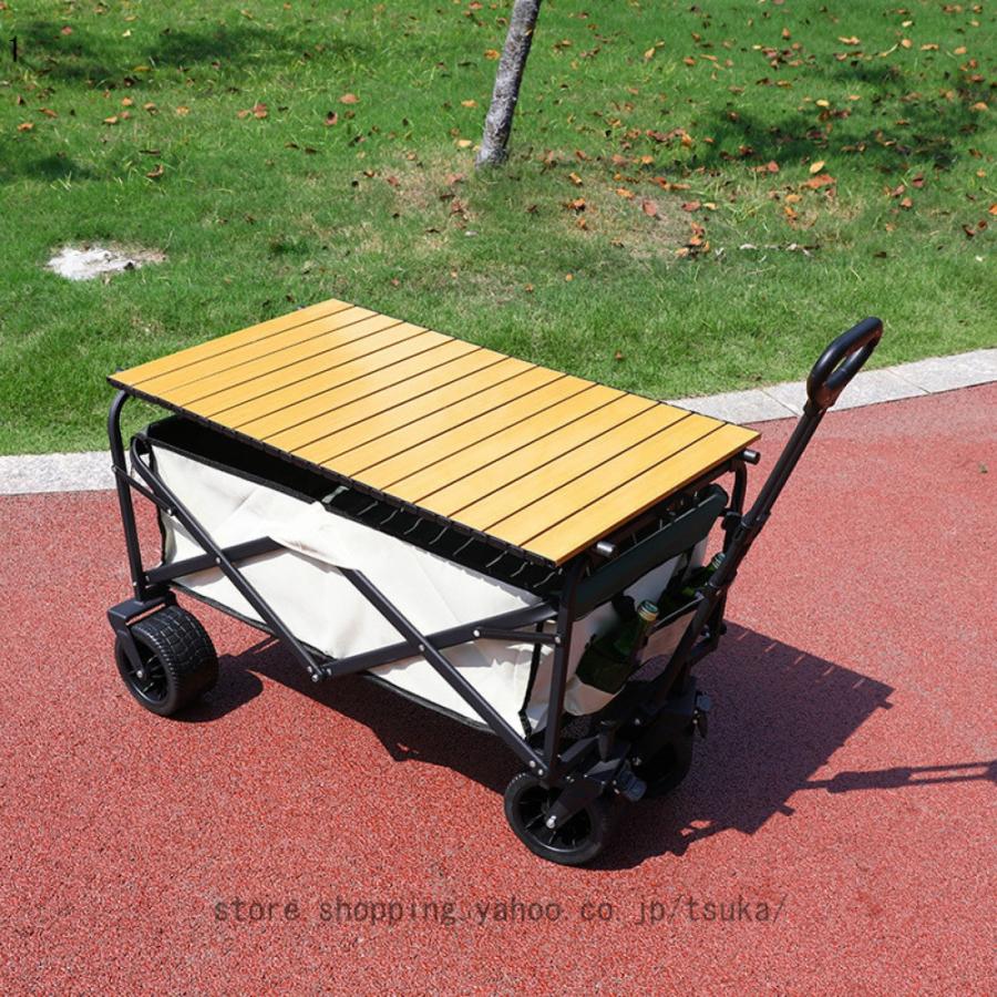 キャリーワゴン フォールディングキャリーワゴン キャンプ アウトドア アウトドアワゴン 耐荷重250kg 自立式 大容量 180L ワイドタイヤ 折り畳みの画像
