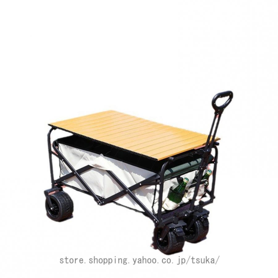 キャリーワゴン フォールディングキャリーワゴン キャンプ アウトドア アウトドアワゴン 耐荷重250kg 自立式 大容量 180L ワイドタイヤ 折り畳みの画像