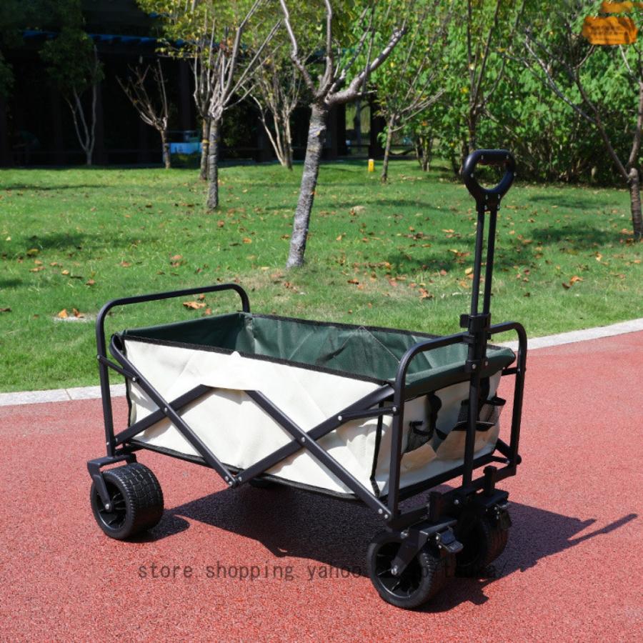 キャリーワゴン フォールディングキャリーワゴン キャンプ アウトドア アウトドアワゴン 耐荷重250kg 自立式 大容量 180L ワイドタイヤ 折り畳みの画像