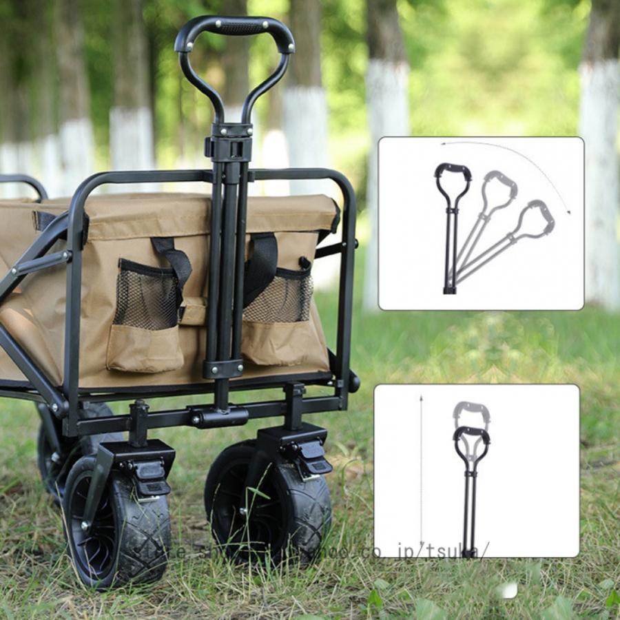 アウトドアワゴン キャンプ用品 大容量 100L 耐荷重100kg キャリーカート 折りたたみ 4輪 頑丈 軽量 キャンプ BBQ バーベキュー レジャー 買い物 ガーデニングの画像