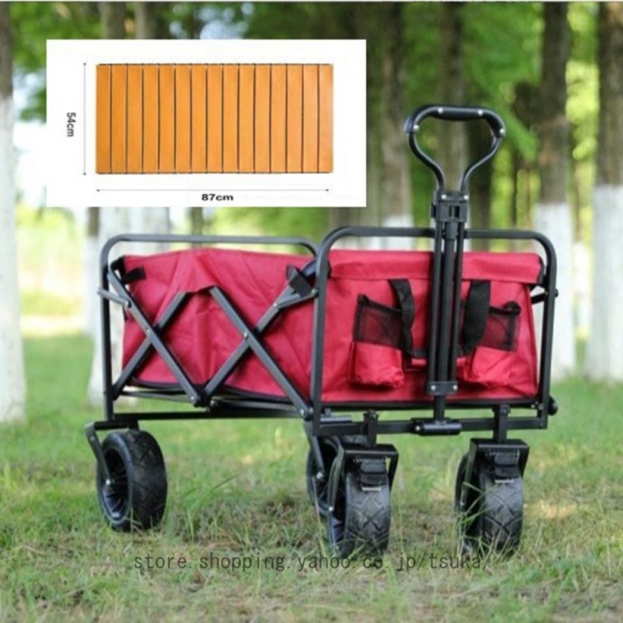 アウトドアワゴン キャンプ用品 大容量 100L 耐荷重100kg キャリーカート 折りたたみ 4輪 頑丈 軽量 キャンプ BBQ バーベキュー レジャー 買い物 ガーデニングの画像