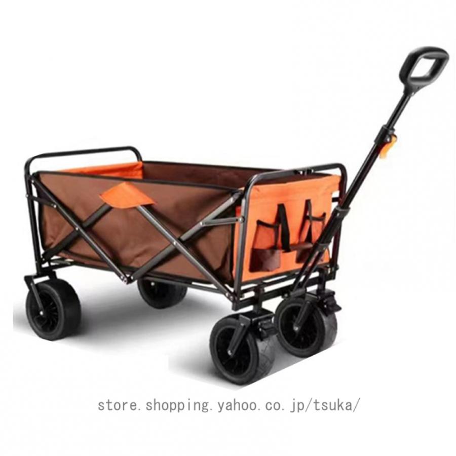 アウトドアワゴン キャンプ用品 大容量 100L 耐荷重100kg キャリーカート 折りたたみ 4輪 頑丈 軽量 キャンプ BBQ バーベキュー レジャー 買い物 ガーデニングの画像