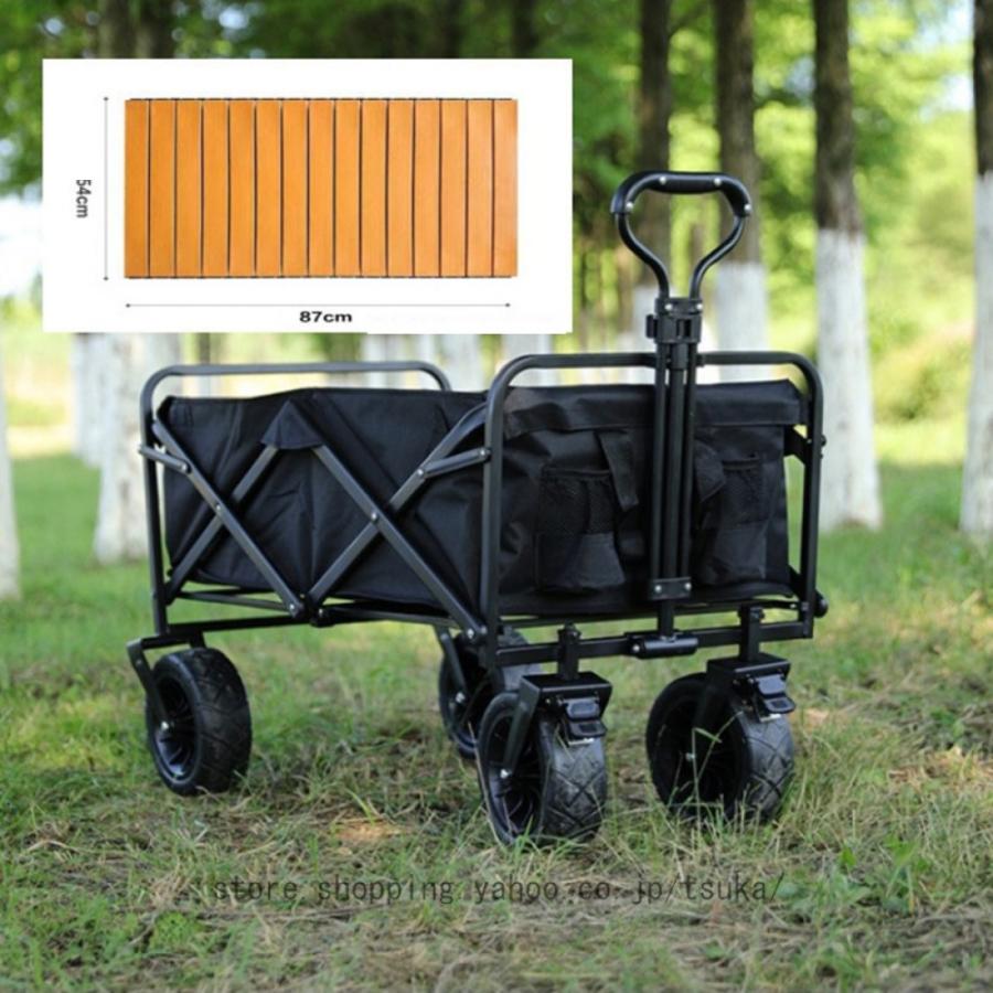 アウトドアワゴン キャンプ用品 大容量 100L 耐荷重100kg キャリーカート 折りたたみ 4輪 頑丈 軽量 キャンプ BBQ バーベキュー レジャー 買い物 ガーデニングの画像
