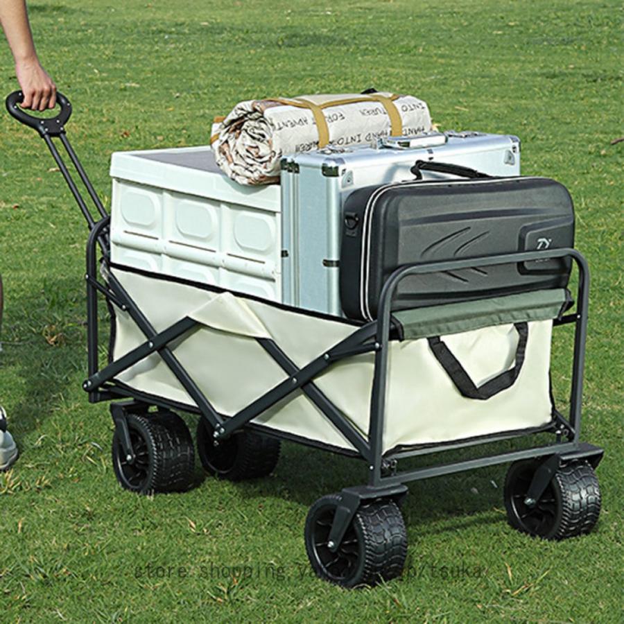 アウトドアワゴン キャリーワゴン キャリーカート 折りたたみ 大容量 4輪 頑丈 耐荷重100kg コンパクト キャンプワゴン アウトドアキャリー アウトドア_15