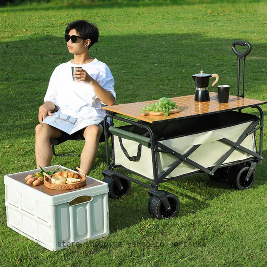 アウトドアワゴン キャリーワゴン キャリーカート 折りたたみ 大容量 4輪 頑丈 耐荷重100kg コンパクト キャンプワゴン アウトドアキャリー アウトドア_19