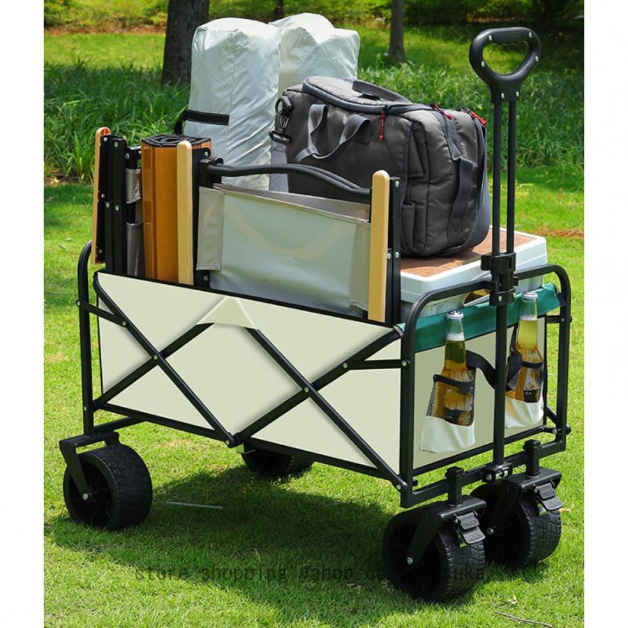キャリーワゴン アウトドアワゴン 折りたたみ キャリーカート 4輪 頑丈 耐荷重150kg 大容量 180L ワイドタイヤ 軽量 コンパクト アウトドアキャリー 大型の画像