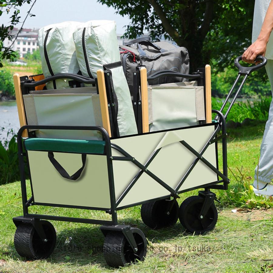 キャリーワゴン アウトドアワゴン 折りたたみ キャリーカート 4輪 頑丈 耐荷重150kg 大容量 180L ワイドタイヤ 軽量 コンパクト アウトドアキャリー 大型の画像
