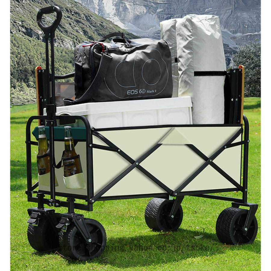 キャリーワゴン アウトドアワゴン 折りたたみ キャリーカート 4輪 頑丈 耐荷重150kg 大容量 180L ワイドタイヤ 軽量 コンパクト アウトドアキャリー 大型の画像
