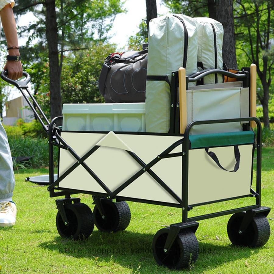 キャリーワゴン アウトドアワゴン 折りたたみ キャリーカート 4輪 頑丈 耐荷重150kg 大容量 180L ワイドタイヤ 軽量 コンパクト アウトドアキャリー 大型の画像