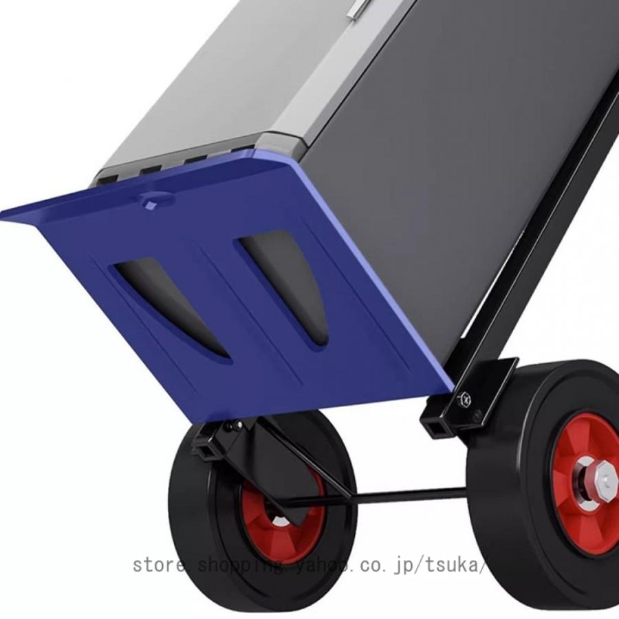 キャリーカート 台車 ハンドトラック 大型 耐荷重100KG コンパクト 折りたたみ式 家庭用 業務用 防災用 荷物 運搬 釣り アウトドア 固定ロープ3本付きの画像