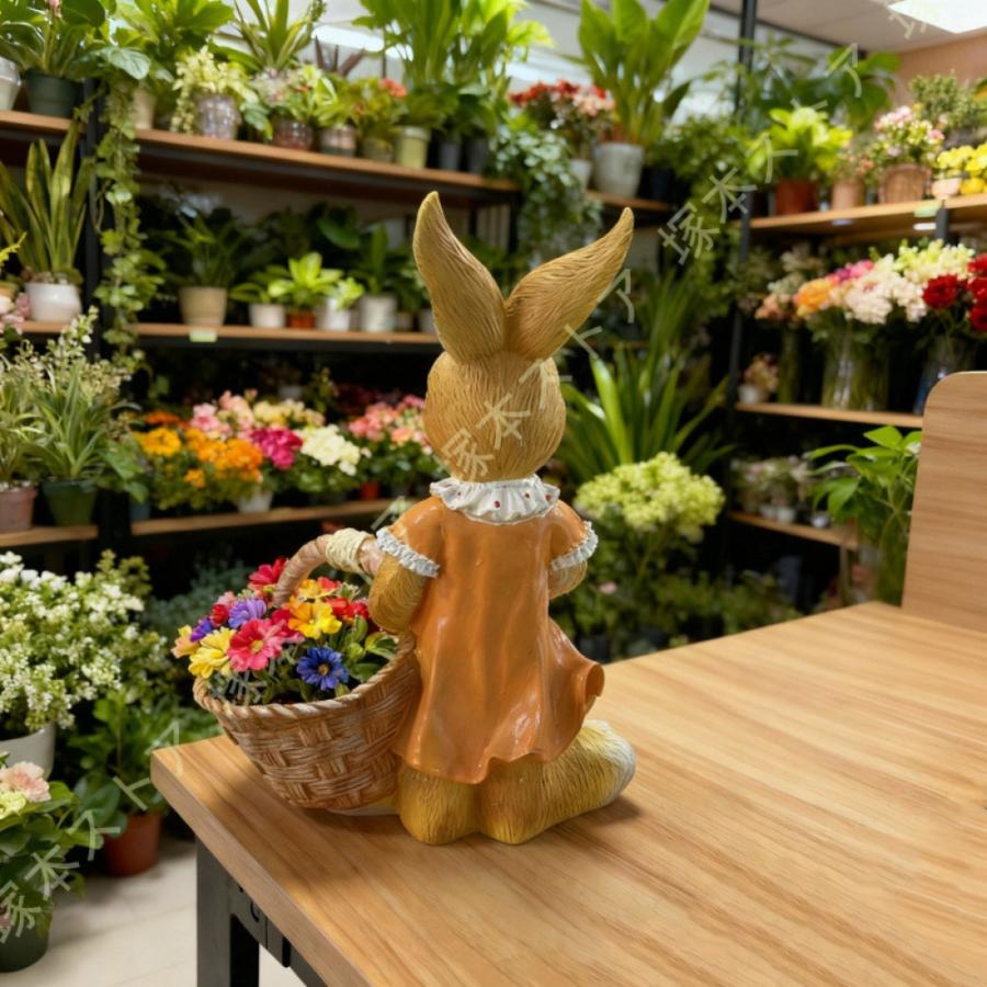 ガーデンオーナメント うさぎ 植木鉢 ガーデニング用品 樹脂材質 大型