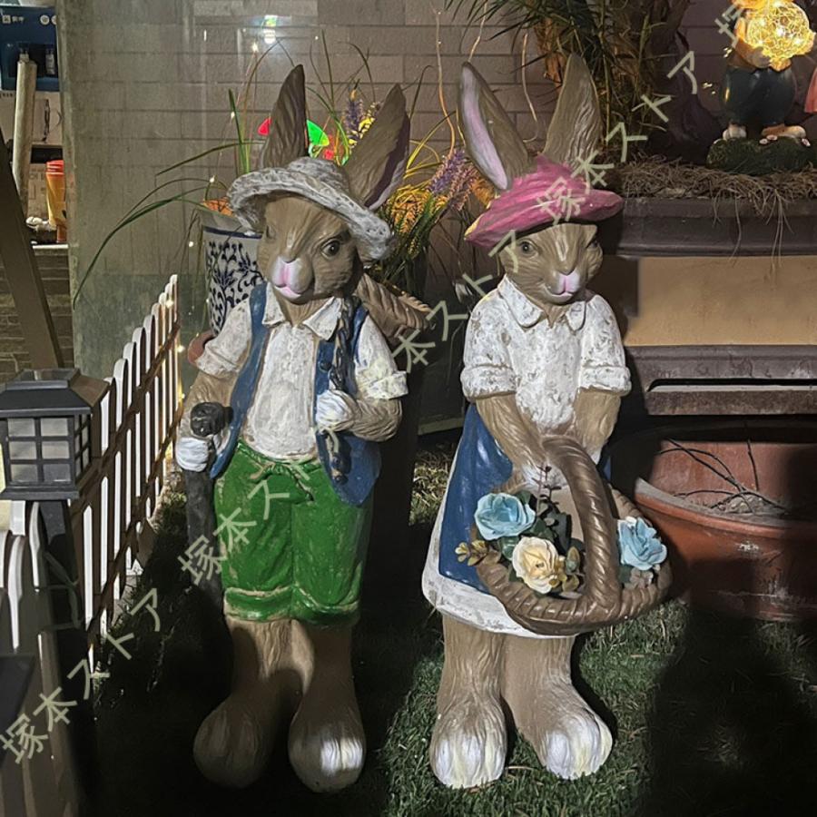 ガーデンオーナメント うさぎ 置物 可愛い 動物 ガーデンオブジェ 庭 オーナメント 屋外 玄関 階段 出窓 プレゼント 玄関 デコレーション 自宅 インテリア_13