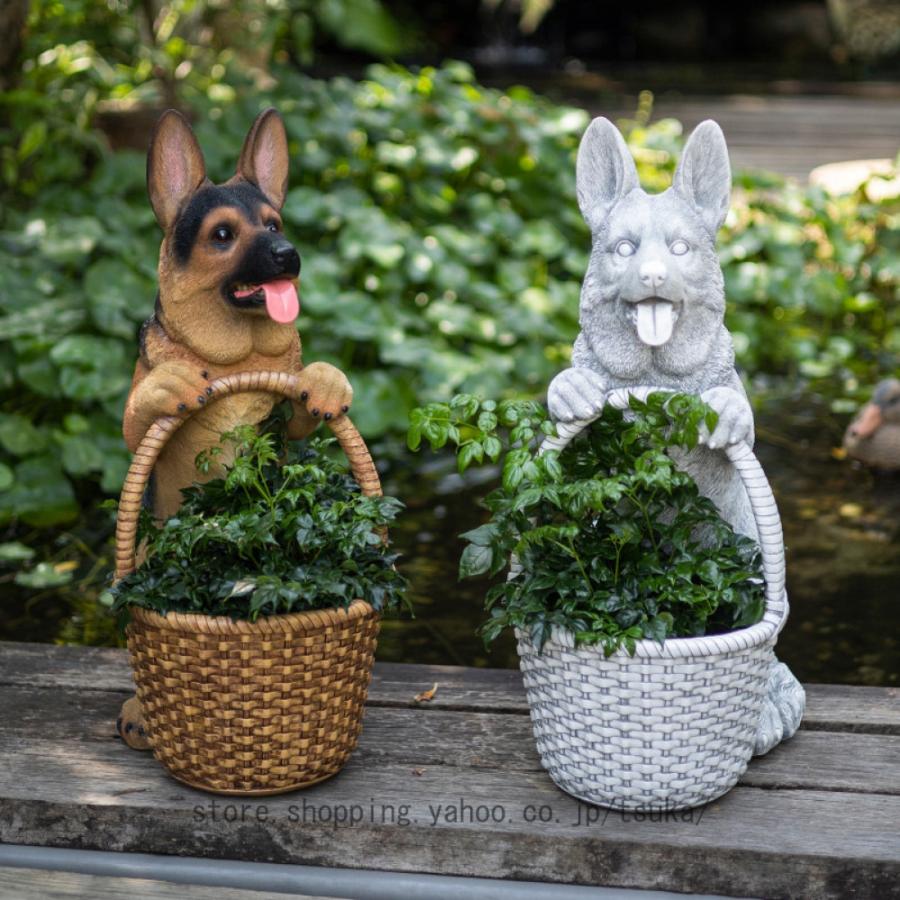 ガーデニング 置物 動物 ガーデンオーナメント 犬 カントリー