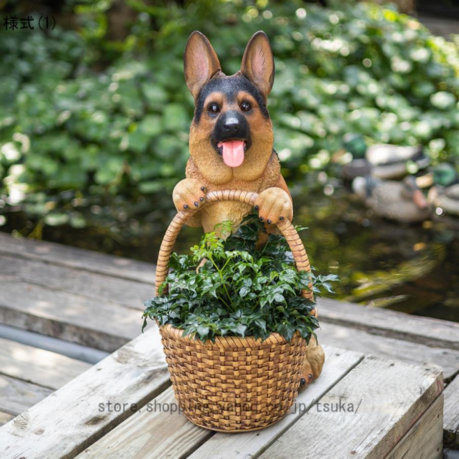 ガーデニング　インテリア　玄関　置き物　犬　観葉植物カゴ ガーデニング インテリア 玄関 置き物 犬 観葉植物カゴ