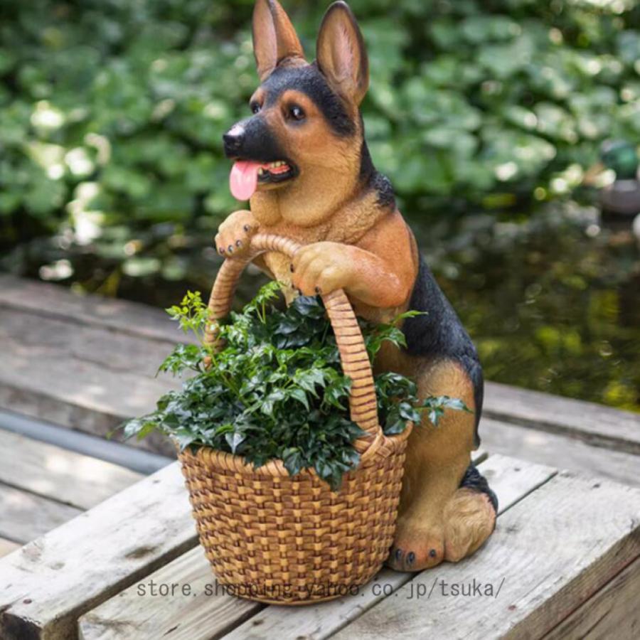 ガーデニング 置物 動物 ガーデンオーナメント 犬 カントリー雑貨