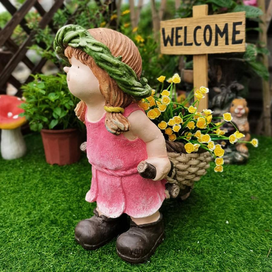 ガーデニング 置物 ガーデンオーナメント 男の子 カントリー雑貨