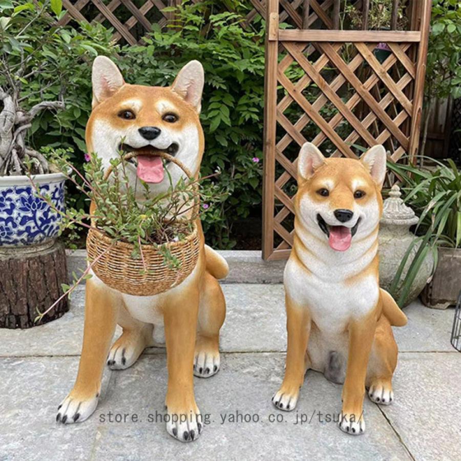 庭の置物 オブジェ 犬 ガーデンオーナメント 動物 リアル ドッグ 園芸