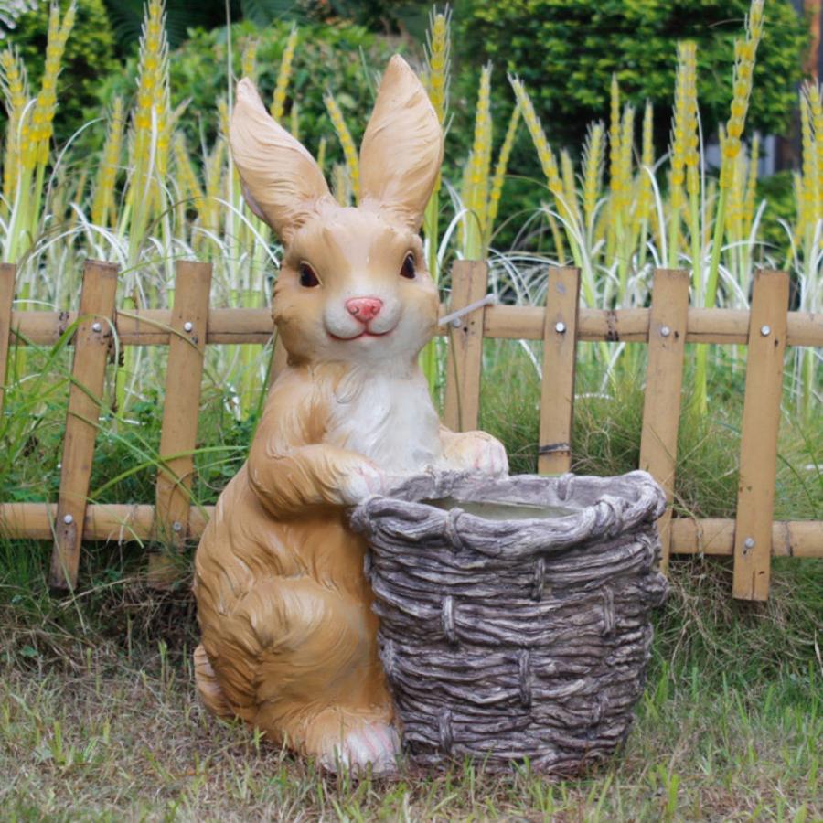 置物 動物 ガーデン 装飾 かわいい ウサギ 彫像 庭 ガーデニング