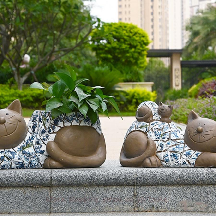 鉄製 のかわいい猫ホームガーデン 庭園 造景 工芸品 装飾品 置物 ガーデニング 猫 置物 オブジェ 可愛い 動物 ガーデンオーナメント