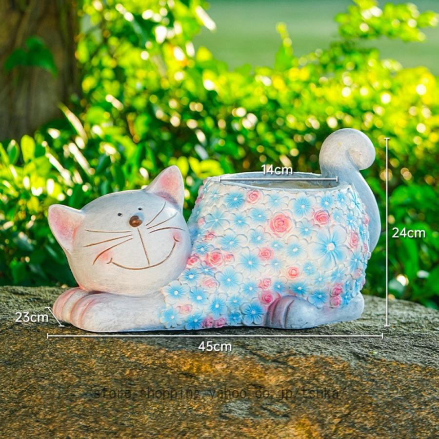 猫の置物 動物 オーナメント ガーデン オブジェ ガーデニング 