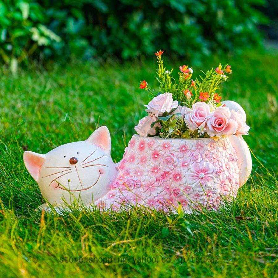 猫オブジェ置物 】猫雑貨インテリア ガーデン置き物ガーデニングねこグッズかわいい 猫の置物 動物 オーナメント ガーデン オブジェ ガーデニング