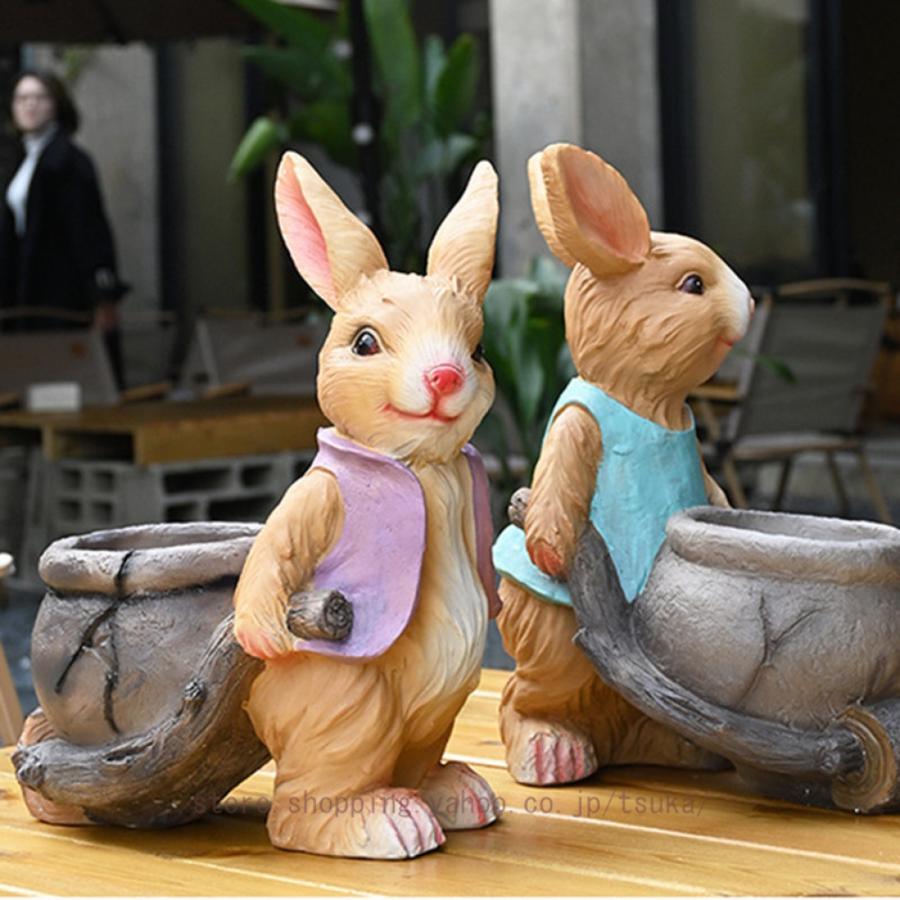 ガーデニング雑貨 置物 うさぎのオブジェ 庭 動物 アニマル ガーデン 雑貨 オブジェ おしゃれ かわいい 飾り カントリー雑貨 インテリア 部屋装飾品_5