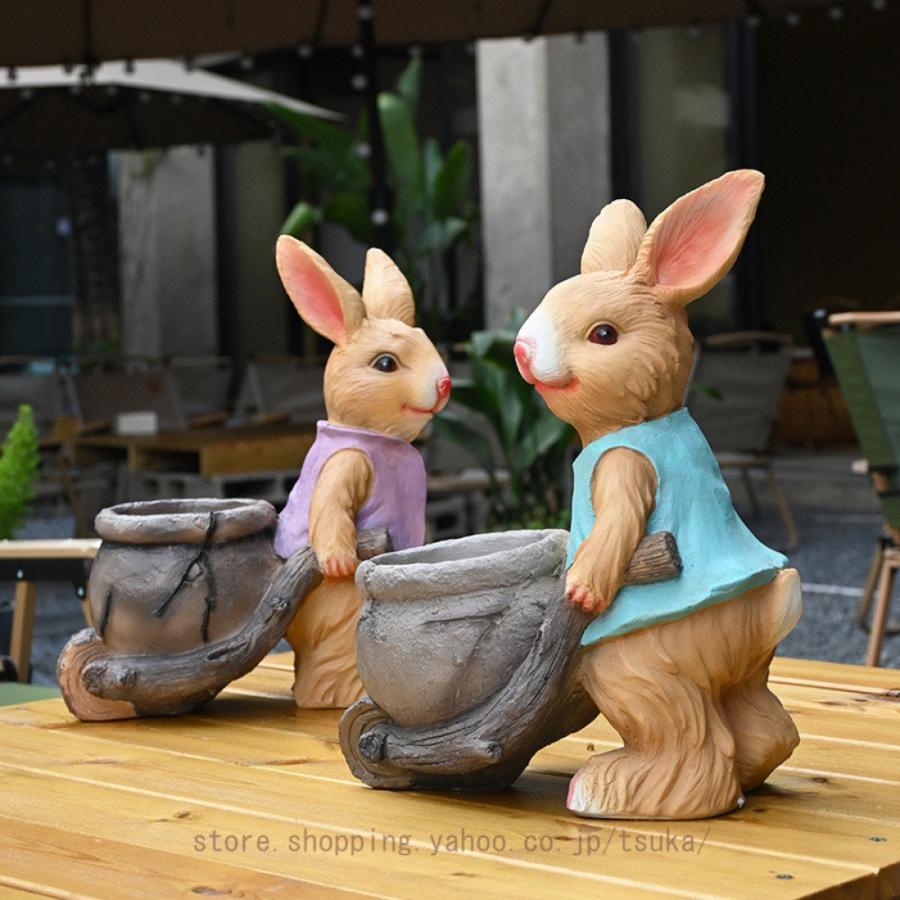 ガーデニング雑貨 置物 うさぎのオブジェ 庭 動物 アニマル ガーデン 雑貨 オブジェ おしゃれ かわいい 飾り カントリー雑貨 インテリア 部屋装飾品_7