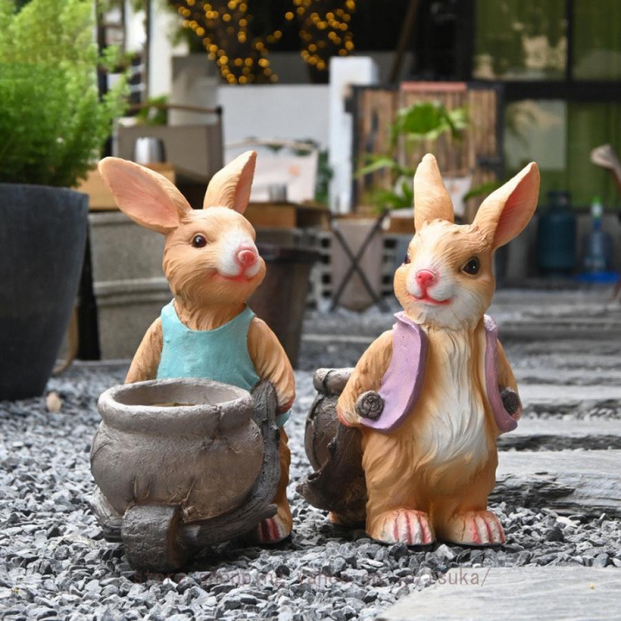 ガーデニング雑貨 置物 うさぎのオブジェ 庭 動物 アニマル ガーデン 雑貨 オブジェ おしゃれ かわいい 飾り カントリー雑貨 インテリア 部屋装飾品_9