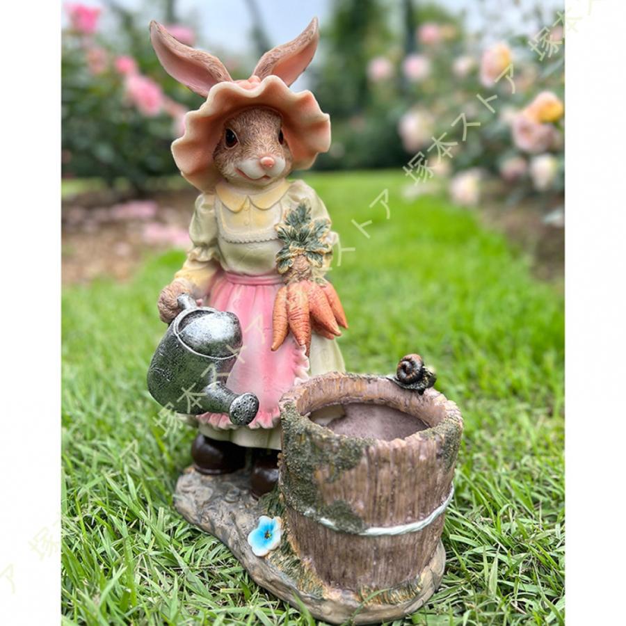 うさぎ ガーデン グッズ 動物 置物 ガーデニング雑貨 芝生 ベランダ