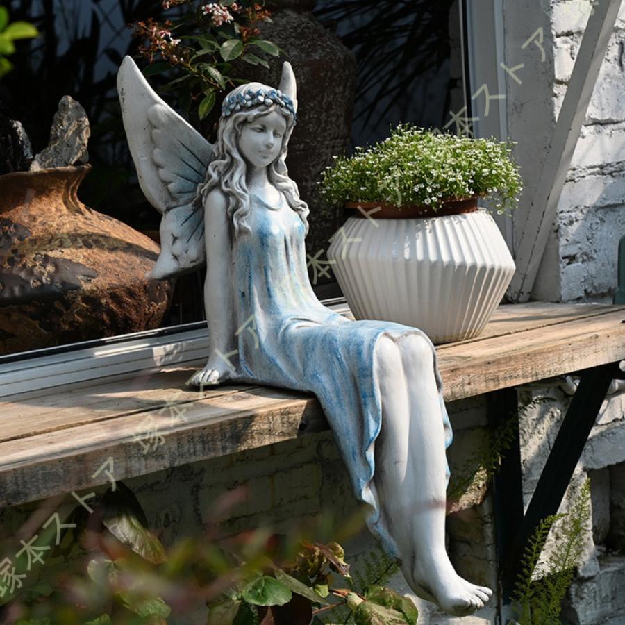 ガーデンオブジェ 花の妖精 オブジェ 大きい 置き物 天使 ガーデニング