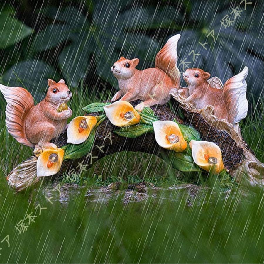 ガーデニング雑貨 屋外 リスの置物 かわいい ガーデン 置物 オブジェ
