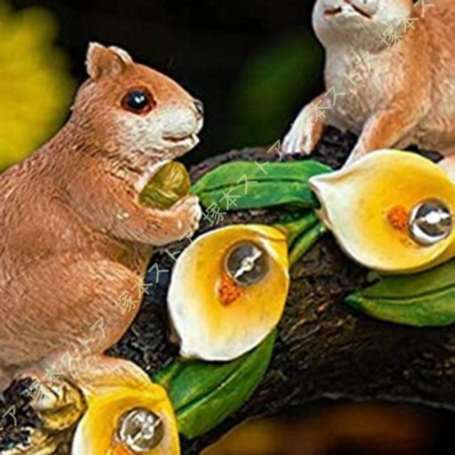 ガーデニング雑貨 屋外 リスの置物 かわいい ガーデン 置物 オブジェ