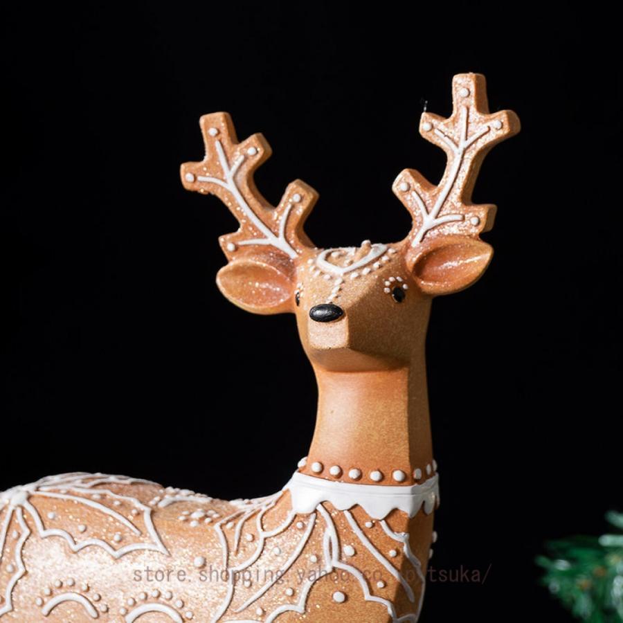 トナカイ置物 クリスマス雑貨 樹脂製 屋内 卓上 玄関 装飾 飾り