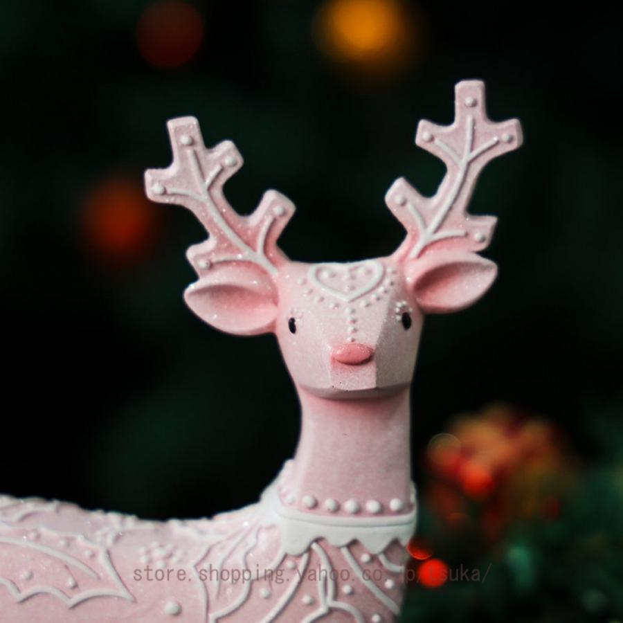 トナカイ置物 クリスマス雑貨 樹脂製 屋内 卓上 玄関 装飾 飾り