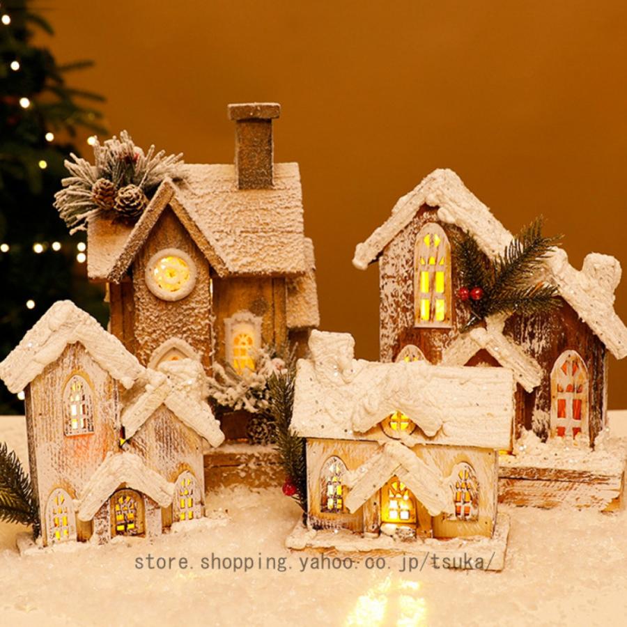 クリスマス雑貨 北欧 卓上 玄関 オーナメント ミニハウス 装飾品 北欧