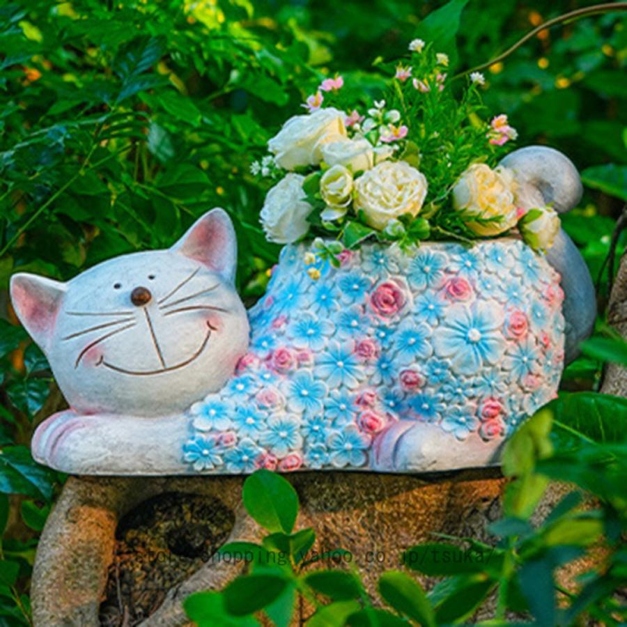 ガーデニング雑貨 ねこの植木鉢 多肉植物鉢 置物 オブジェ プランター