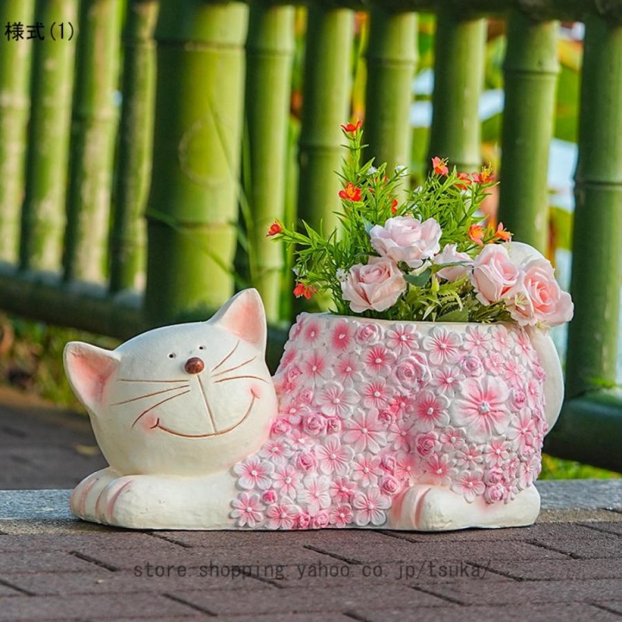 ガーデニング雑貨 ねこの植木鉢 多肉植物鉢 置物 オブジェ プランター