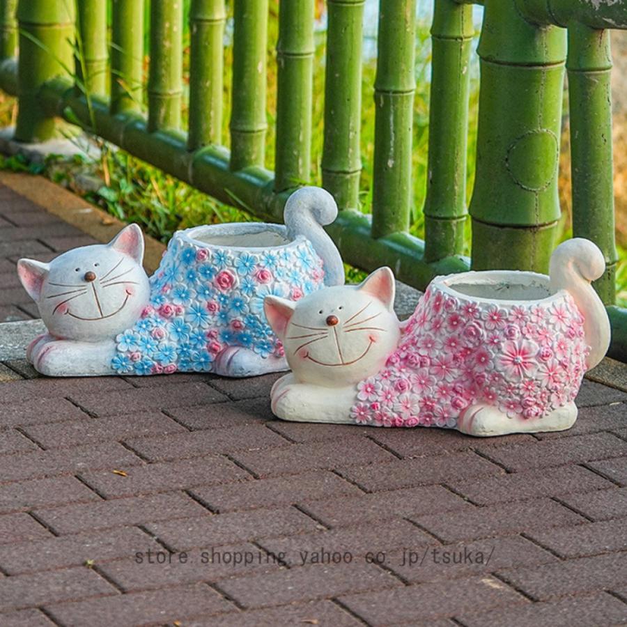 ガーデニング雑貨 ねこの植木鉢 多肉植物鉢 置物 オブジェ プランター