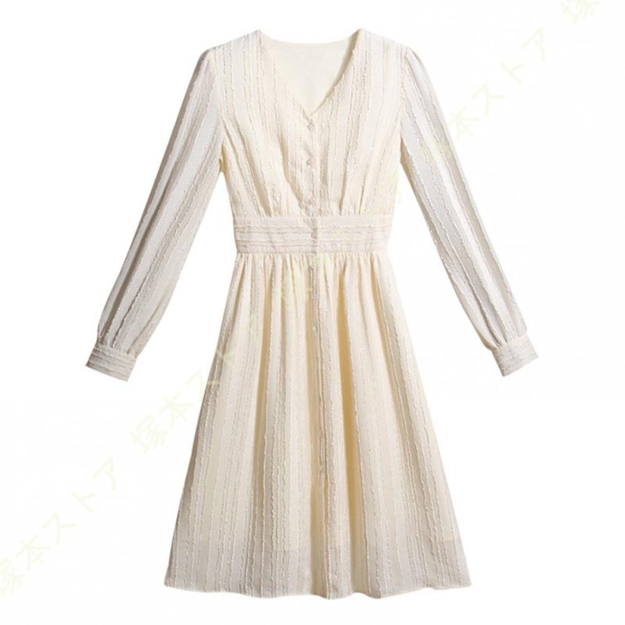 レディース ワンピース ロング丈 シフォン vネック プリーツ 長袖 春夏 マキシ丈 大人 マキシワンピース ロングワンピース リゾートワンピ きれいめ かわいい |  | 03