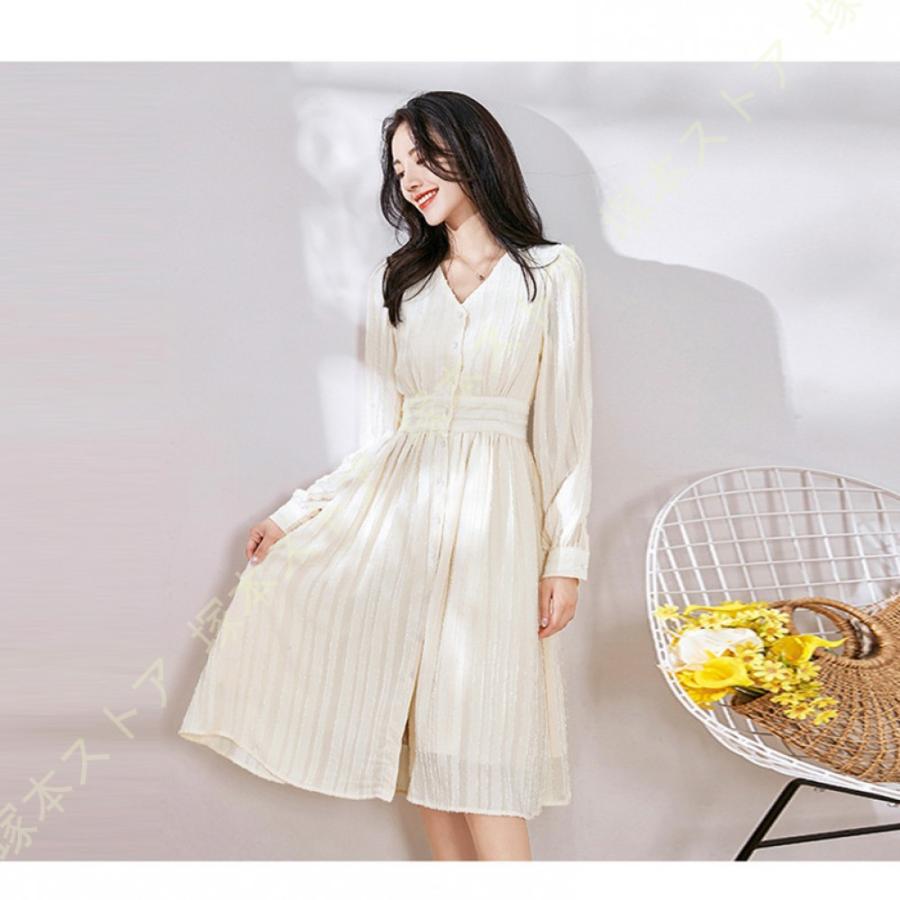 レディース ワンピース ロング丈 シフォン vネック プリーツ 長袖 春夏 マキシ丈 大人 マキシワンピース ロングワンピース リゾートワンピ きれいめ かわいい |  | 04