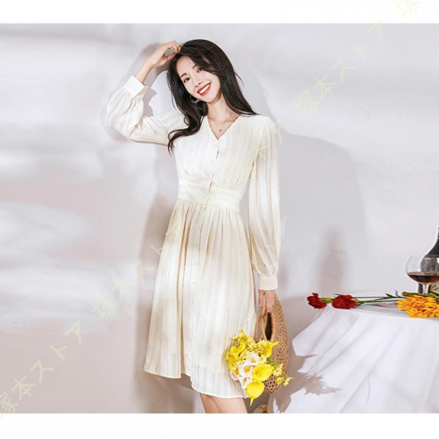レディース ワンピース ロング丈 シフォン vネック プリーツ 長袖 春夏 マキシ丈 大人 マキシワンピース ロングワンピース リゾートワンピ きれいめ かわいい |  | 06
