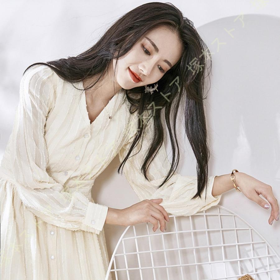 レディース ワンピース ロング丈 シフォン vネック プリーツ 長袖 春夏 マキシ丈 大人 マキシワンピース ロングワンピース リゾートワンピ きれいめ かわいい |  | 07