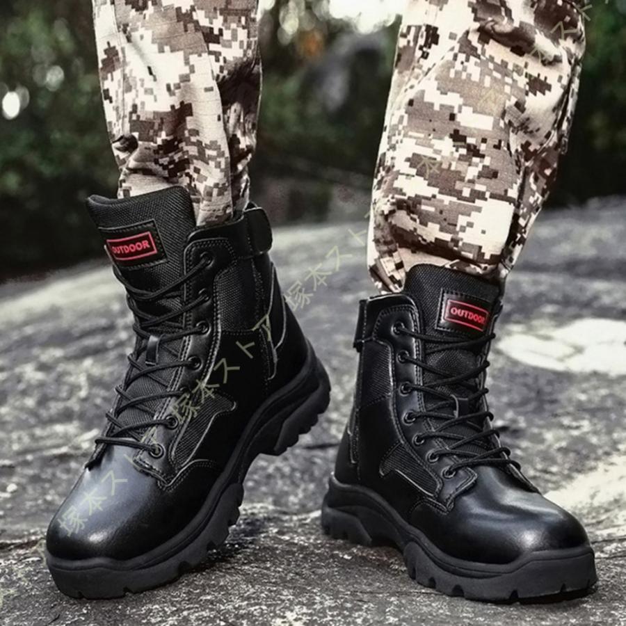 バイク用ブーツ メンズ 厚底ブーツ ジャングルブーツ スポーツ 防水