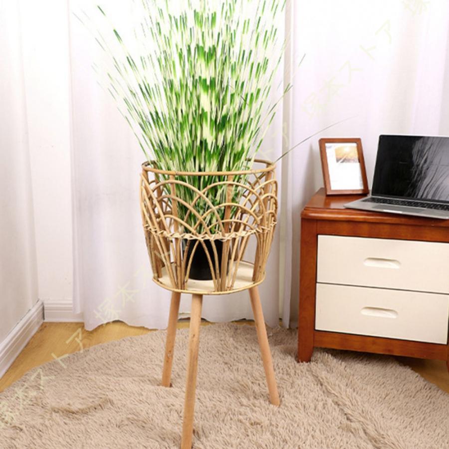 フラワースタンド ラタン家具 おしゃれ 植物 ラック 花台 プランター