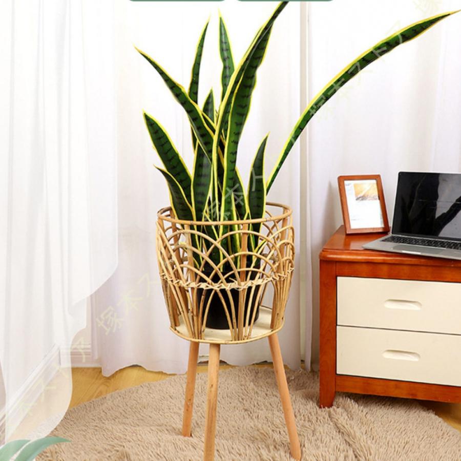 フラワースタンド ラタン家具 おしゃれ 植物 ラック 花台 プランター