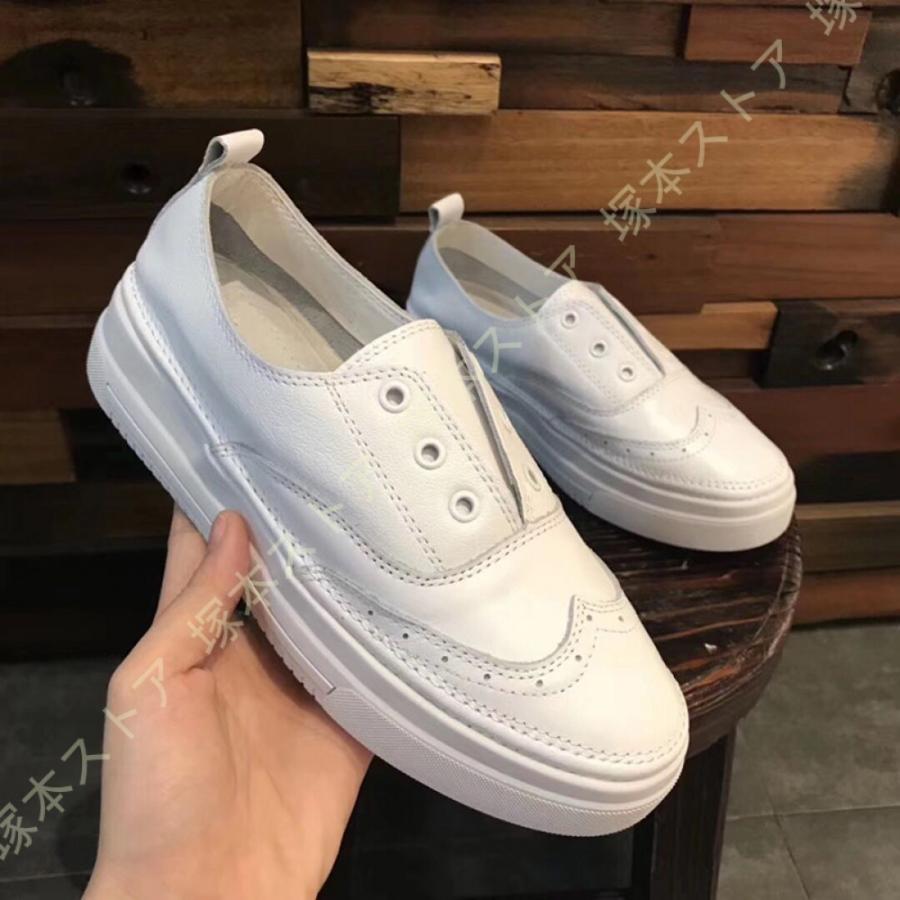 スリッポン スニーカー レディース おしゃれ 厚底 大きいサイズ 白 本革 カジュアル 歩きやすい 軽い レディースシューズ 靴 厚底スニーカー 高校生 激安価格の