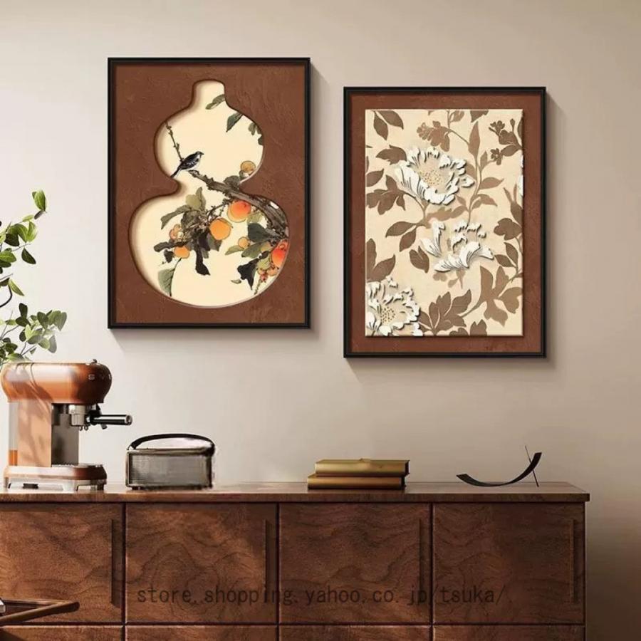 アートパネル 竹 花 飾り絵 ヴィンテージ 植物 ポスター 壁掛け