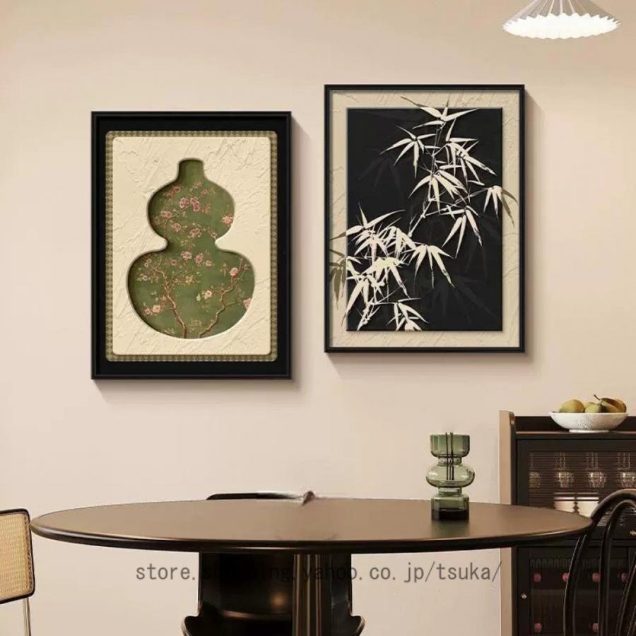アートパネル 竹 花 飾り絵 ヴィンテージ 植物 ポスター 壁掛け