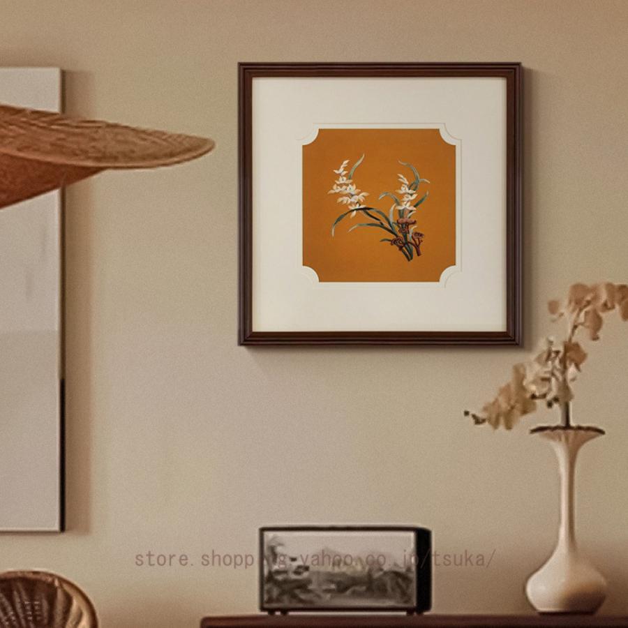 アートパネル 花 植物 ナチュラル 刺繍 中華風 アートフレーム 絵画